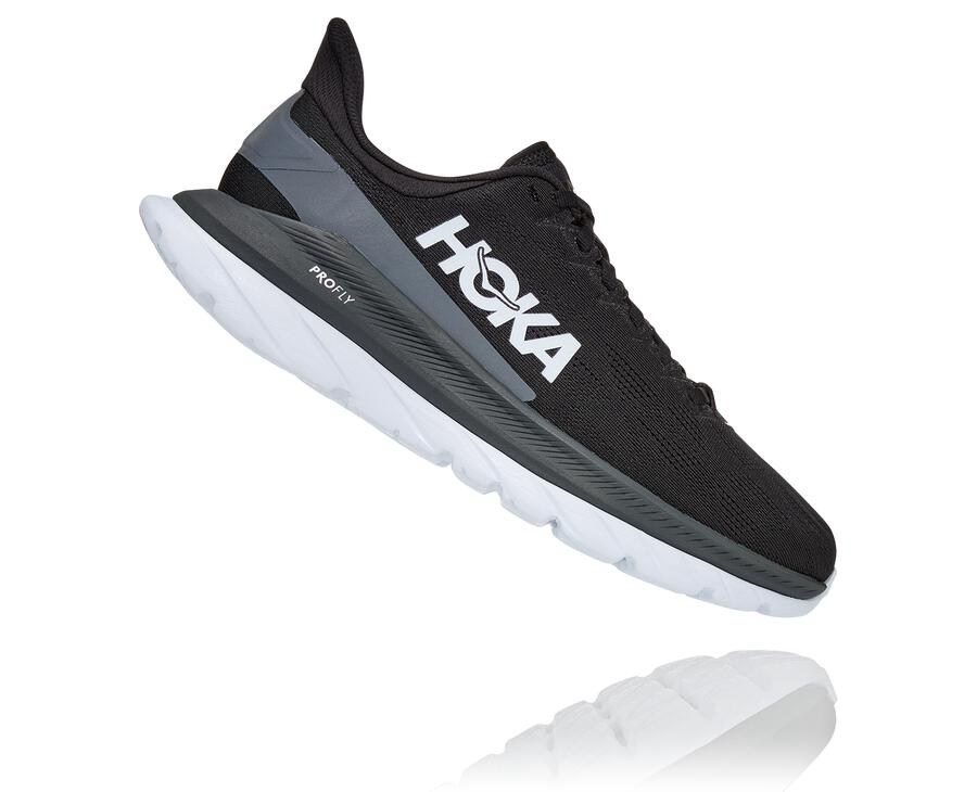 Running Shoes Womens - Hoka One One Mach 4 - Black/White - AVURTOP-95